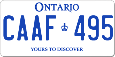 ON license plate CAAF495