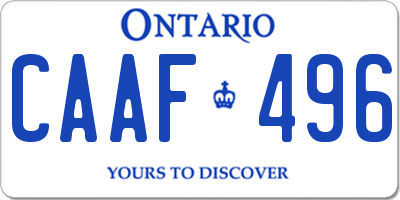 ON license plate CAAF496