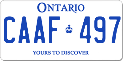 ON license plate CAAF497