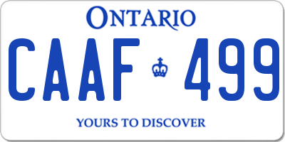 ON license plate CAAF499