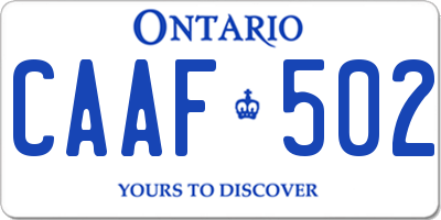 ON license plate CAAF502