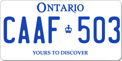 ON license plate CAAF503