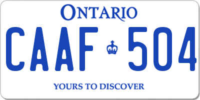 ON license plate CAAF504