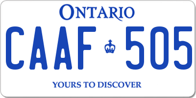 ON license plate CAAF505