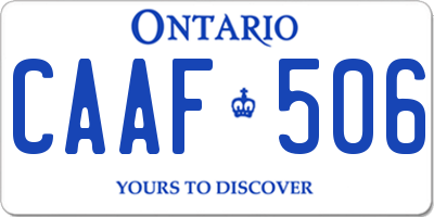 ON license plate CAAF506