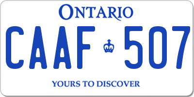 ON license plate CAAF507