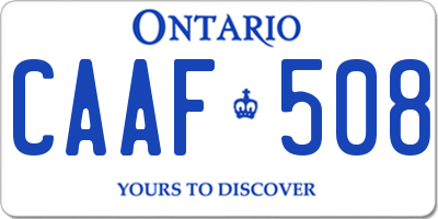 ON license plate CAAF508