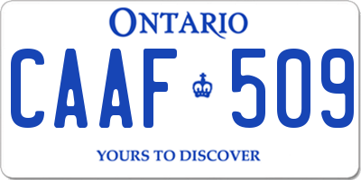 ON license plate CAAF509