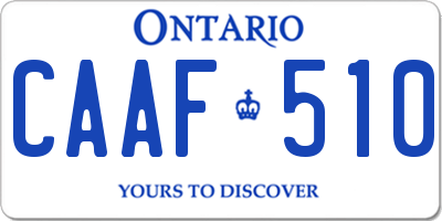 ON license plate CAAF510