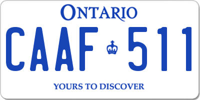 ON license plate CAAF511