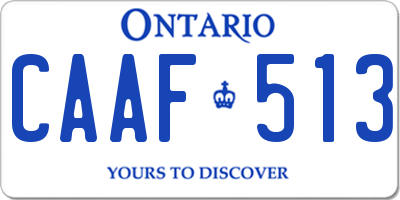 ON license plate CAAF513