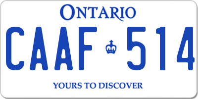 ON license plate CAAF514