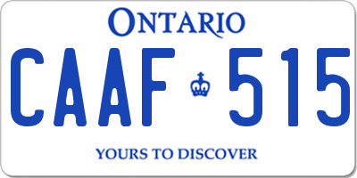 ON license plate CAAF515