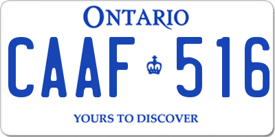 ON license plate CAAF516