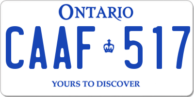 ON license plate CAAF517