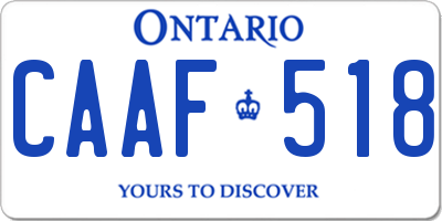 ON license plate CAAF518