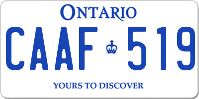 ON license plate CAAF519