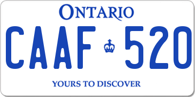 ON license plate CAAF520