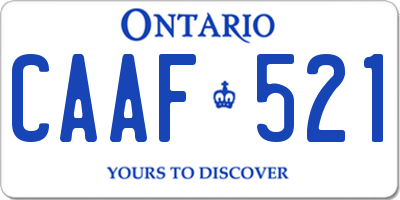 ON license plate CAAF521