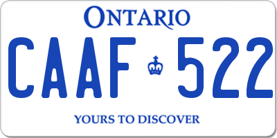 ON license plate CAAF522