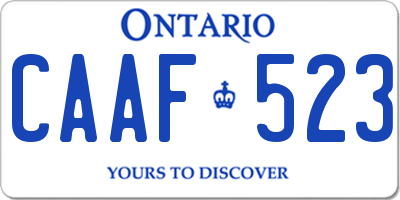 ON license plate CAAF523