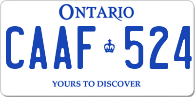 ON license plate CAAF524