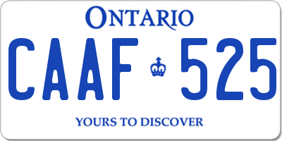 ON license plate CAAF525