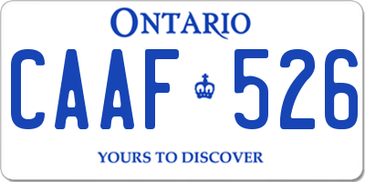 ON license plate CAAF526