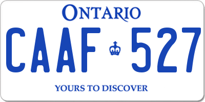 ON license plate CAAF527