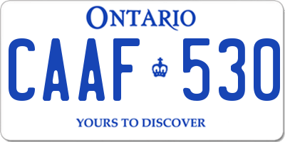 ON license plate CAAF530