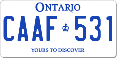 ON license plate CAAF531