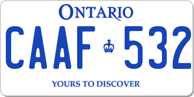 ON license plate CAAF532