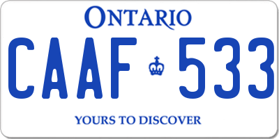 ON license plate CAAF533