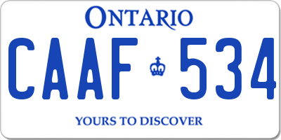 ON license plate CAAF534