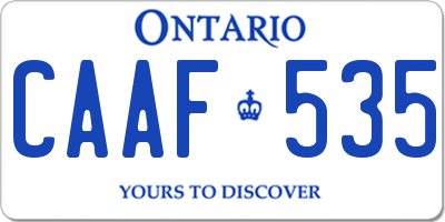 ON license plate CAAF535