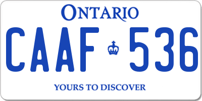 ON license plate CAAF536