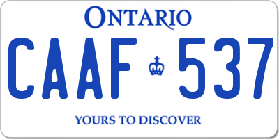 ON license plate CAAF537