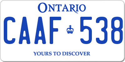 ON license plate CAAF538