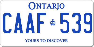 ON license plate CAAF539