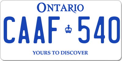 ON license plate CAAF540