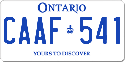 ON license plate CAAF541