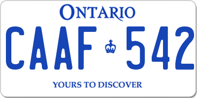 ON license plate CAAF542