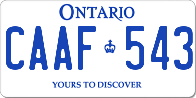 ON license plate CAAF543