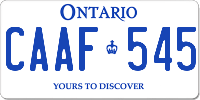 ON license plate CAAF545