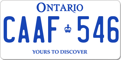 ON license plate CAAF546