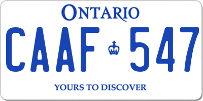 ON license plate CAAF547