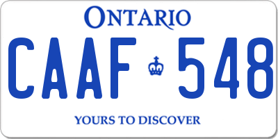 ON license plate CAAF548