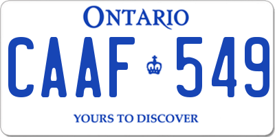 ON license plate CAAF549