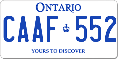 ON license plate CAAF552