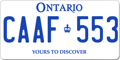 ON license plate CAAF553